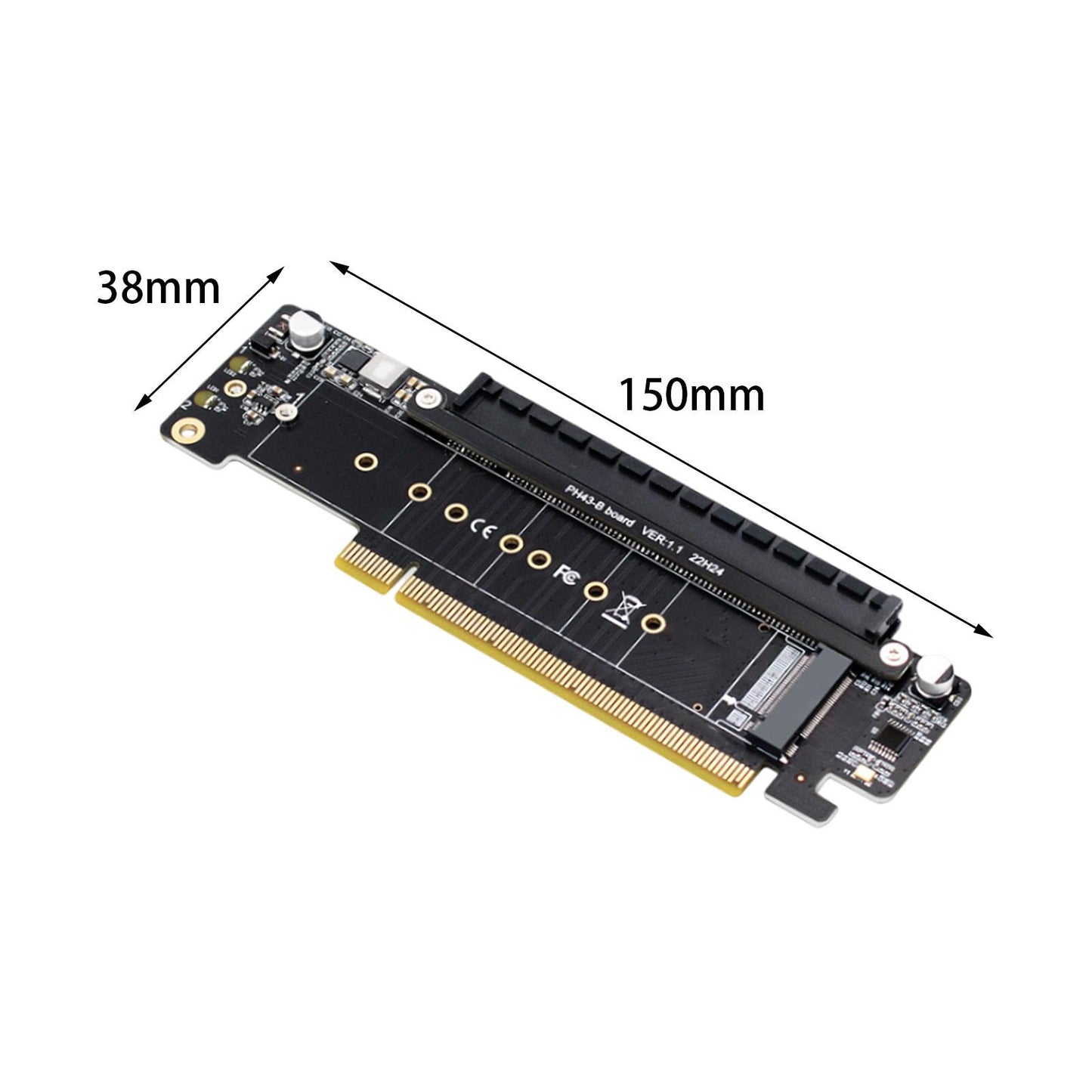 PCIe 4.0 x16 to 4x Expansion Card Low Profile Plug and Play Dual M.2 Adapter