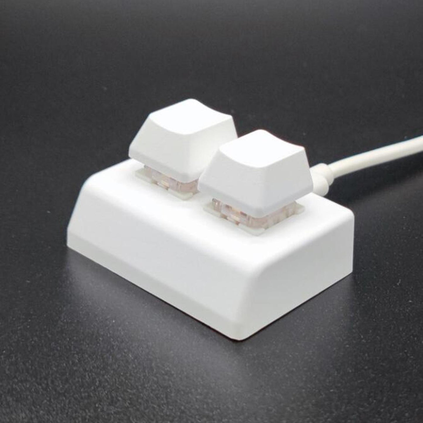 2 Key USB Wired Mechanical Gaming Keyboard for Gaming Volume Control Drawing White