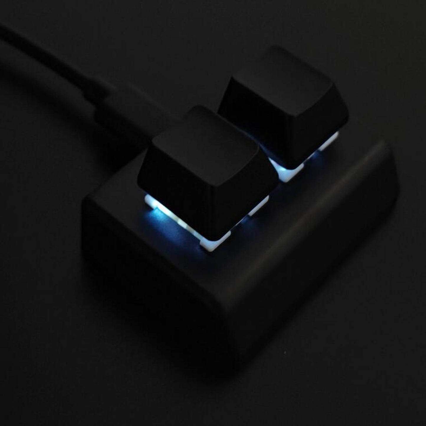 2 Key USB Wired Mechanical Gaming Keyboard for Gaming Volume Control Drawing Black