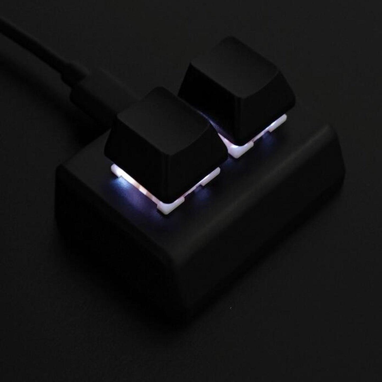 2 Key USB Wired Mechanical Gaming Keyboard for Gaming Volume Control Drawing Black