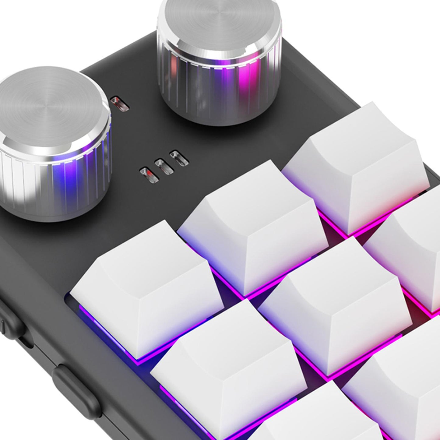 Mechanical Keyboard Non Slip RGB LED 12 Key for Laboratories Music Designers White