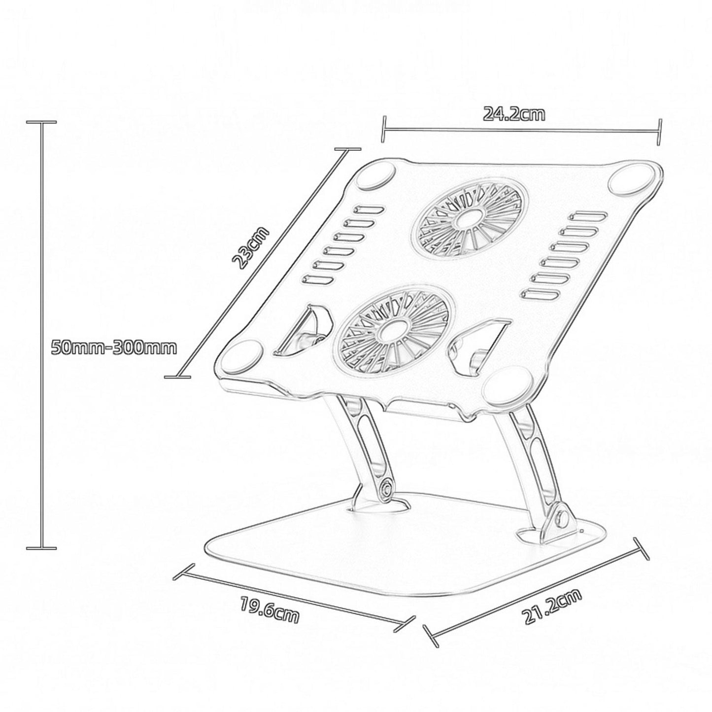Laptop Stand with Cooling Fan USB Multi Angle Computer Stand for Notebook PC Silver