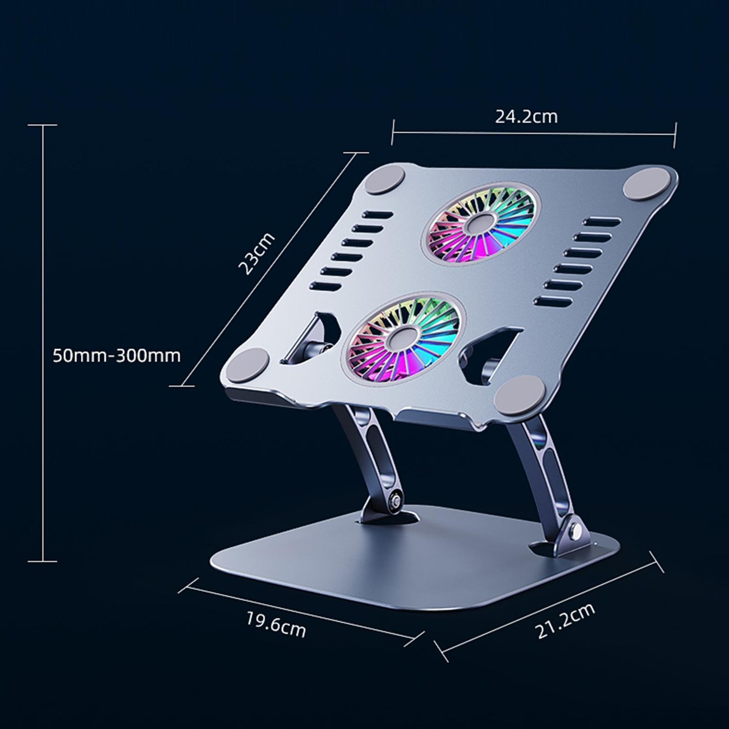 Laptop Stand with Cooling Fan USB Multi Angle Computer Stand for Notebook PC Gray