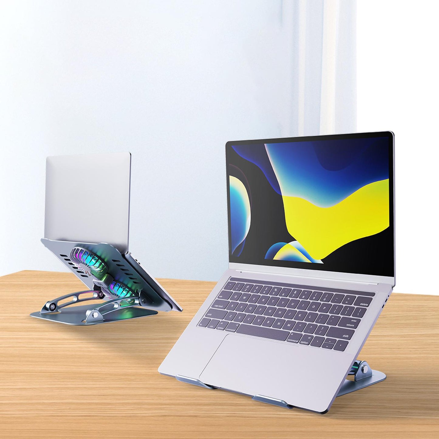 Laptop Stand with Cooling Fan USB Multi Angle Computer Stand for Notebook PC Gray