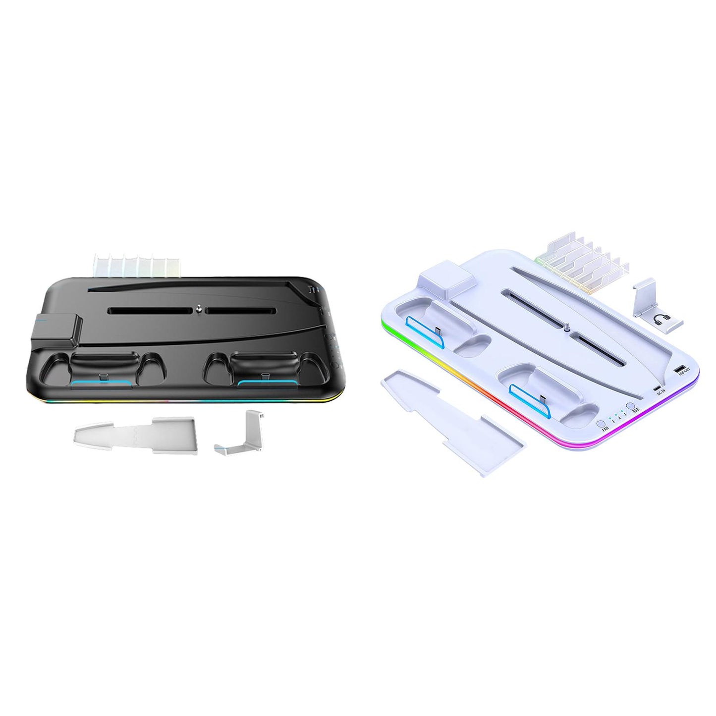 Cooling Stand Controller Charging Station Headphone Hook for PS5 Console Black