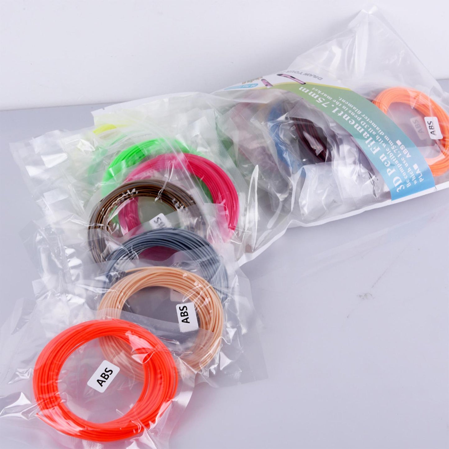 3D Printer Filament Refills for Most 3D Printer Good Shaping Diameter 1.75mm 5m 20 Colors