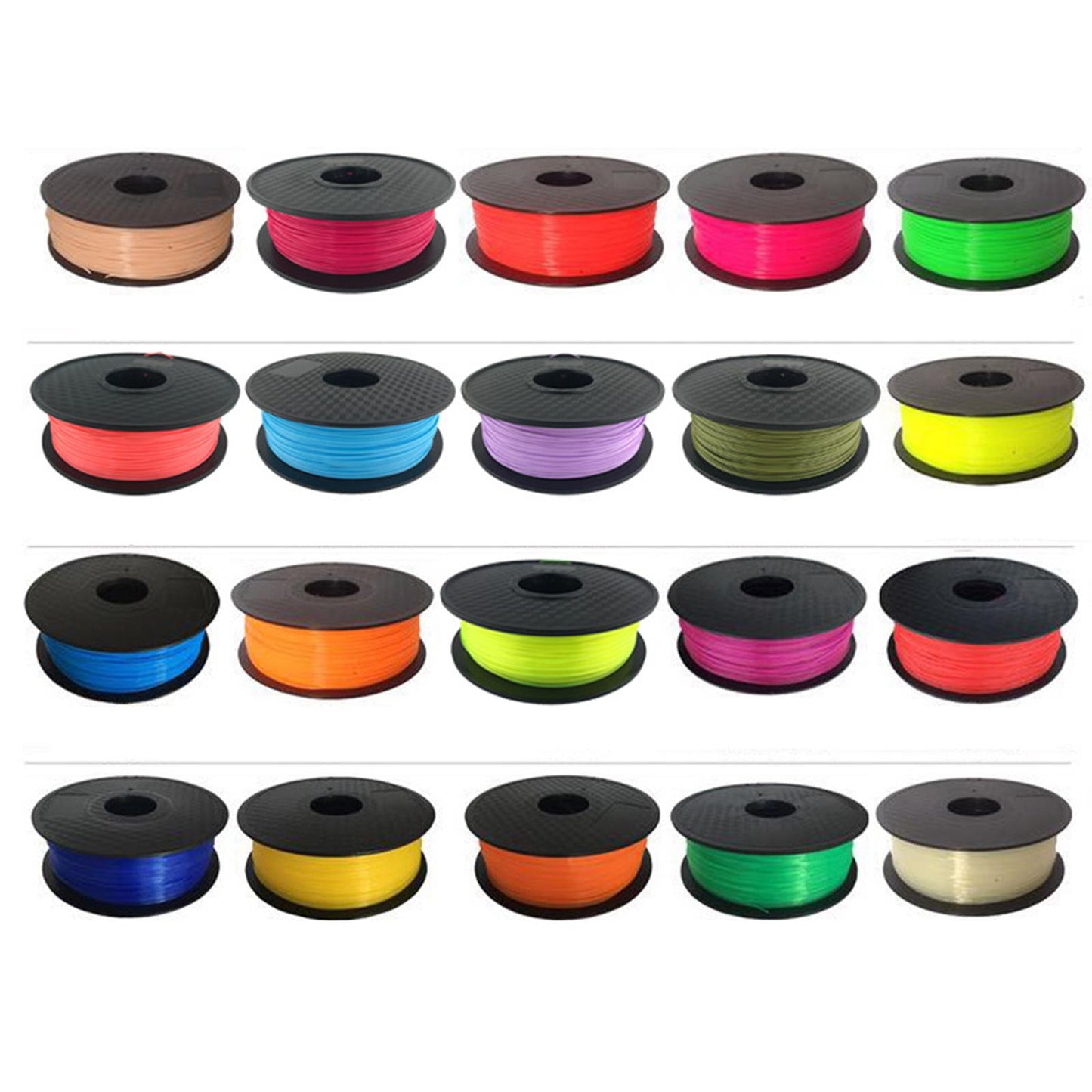 3D Printer Filament Refills for Most 3D Printer Good Shaping Diameter 1.75mm 5m 20 Colors