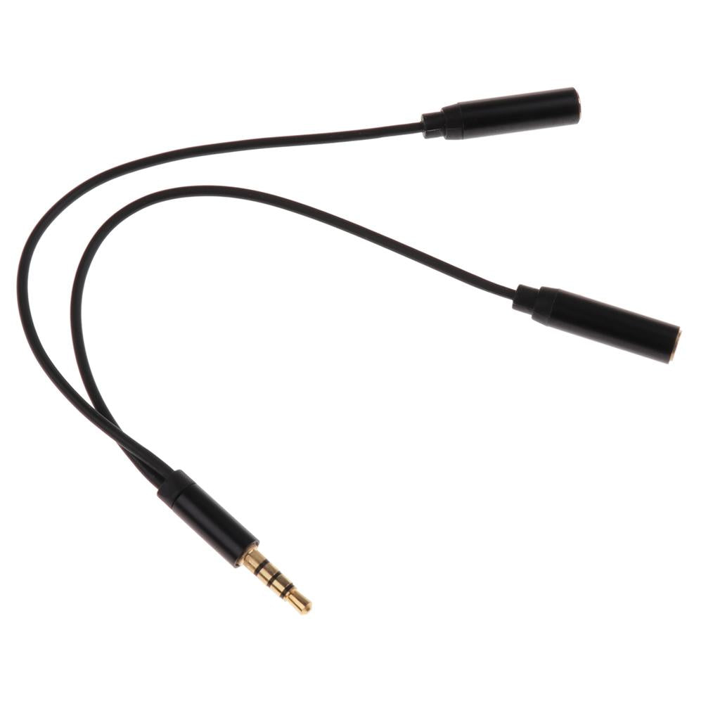 3.5mm Male to 2 Female Audio Adapter Cable for Guitar Amplifier