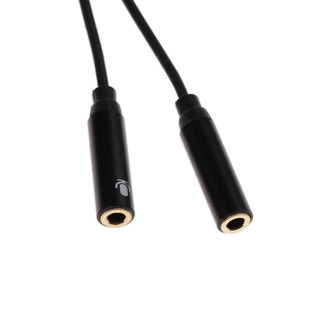 3.5mm Male to 2 Female Audio Adapter Cable for Guitar Amplifier