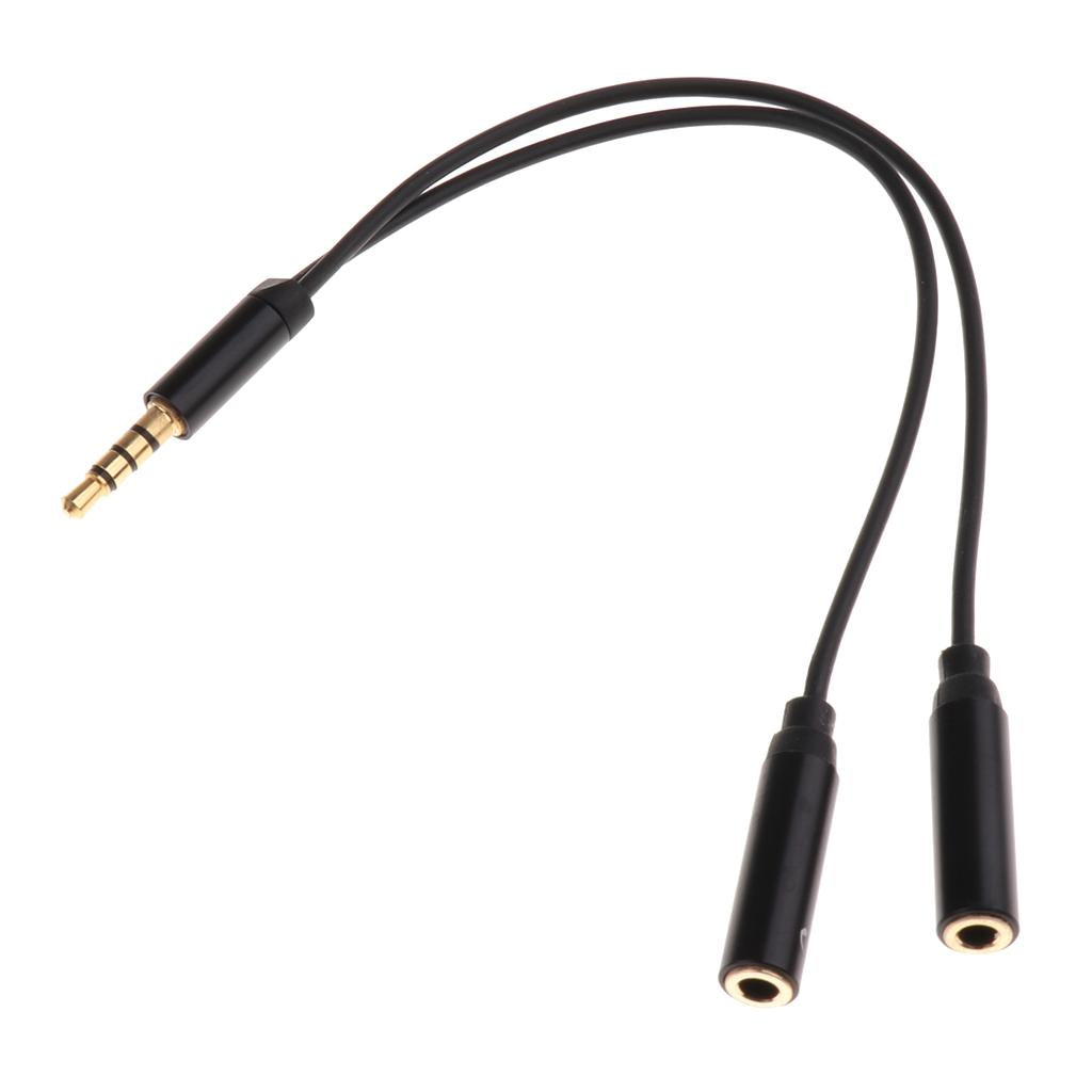 3.5mm Male to 2 Female Audio Adapter Cable for Guitar Amplifier