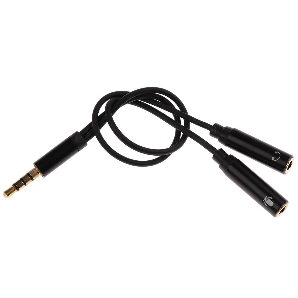 3.5mm Male to 2 Female Audio Adapter Cable for Guitar Amplifier