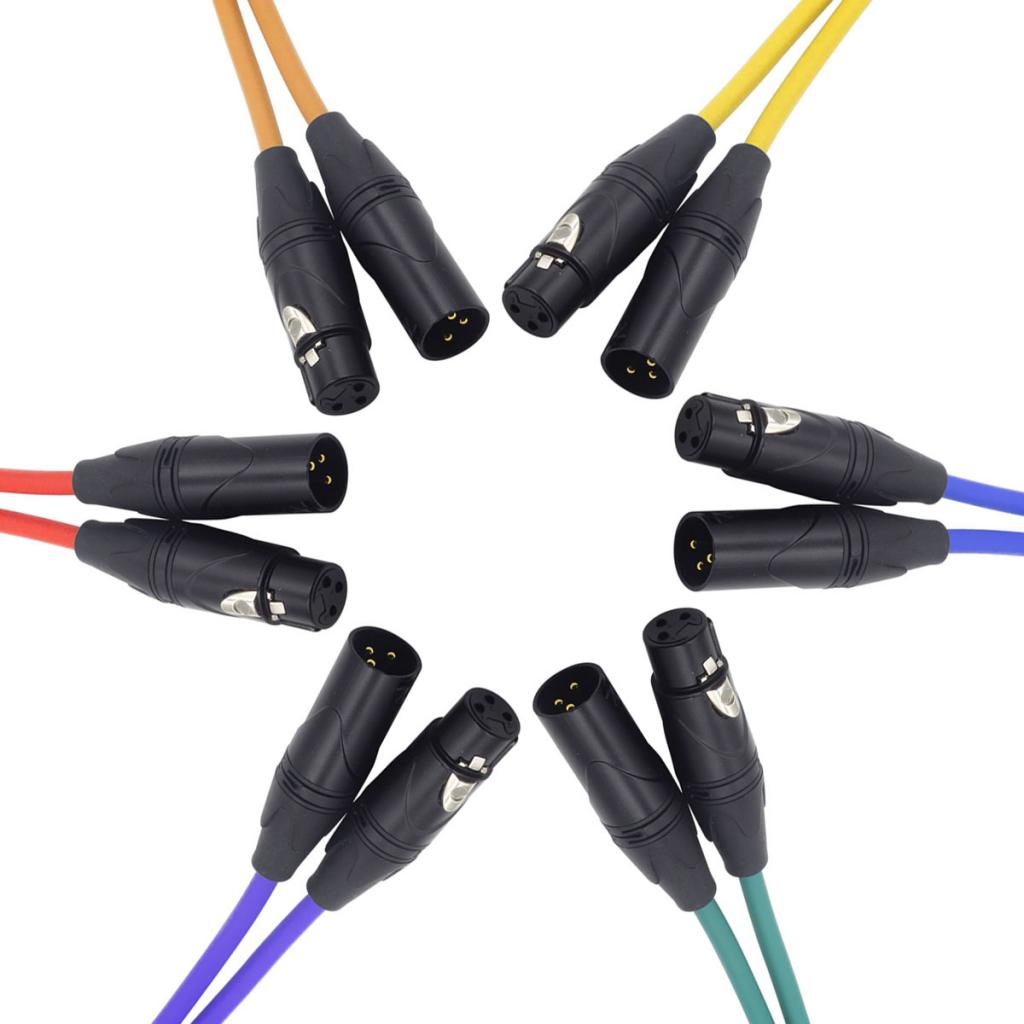 6 Pieces 2m XLR Male to Female Microphone Cable DMX512 Mic Audio Cord