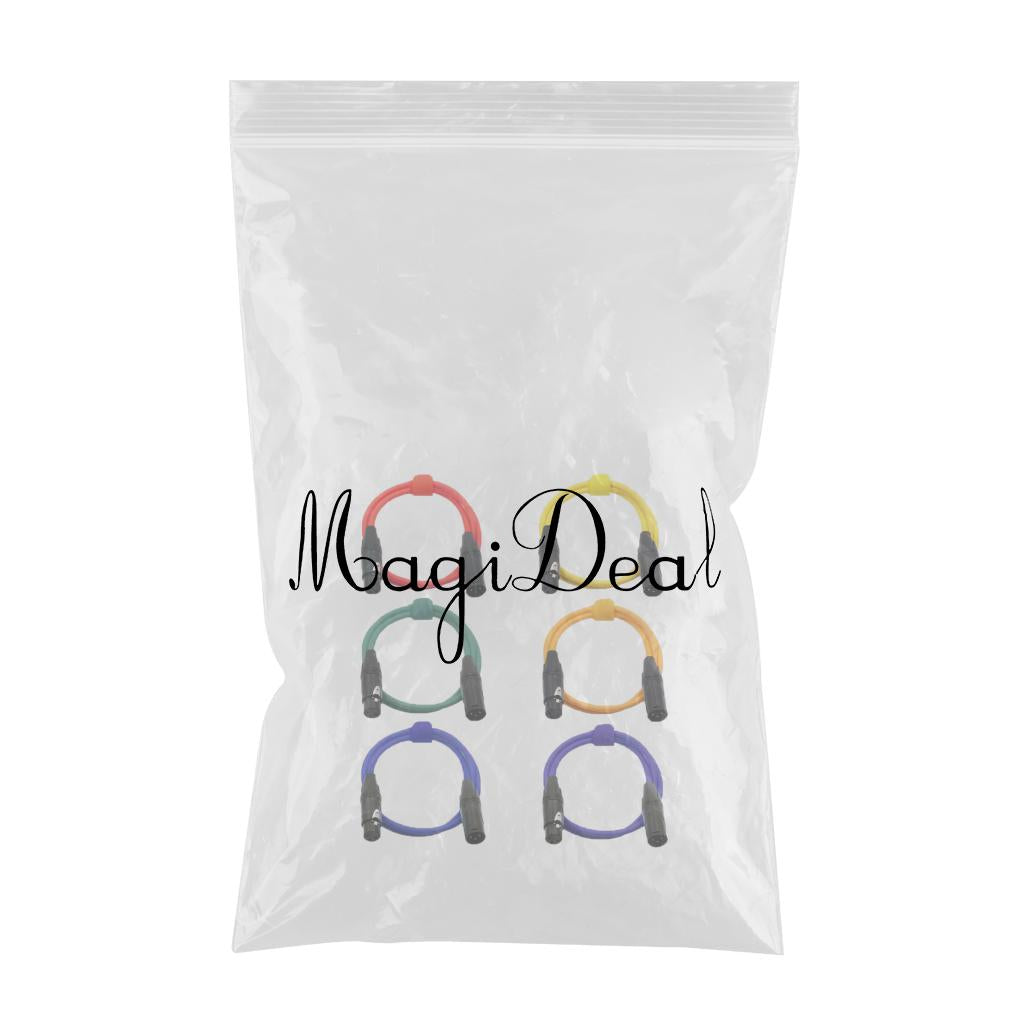 6 Pieces 2m XLR Male to Female Microphone Cable DMX512 Mic Audio Cord