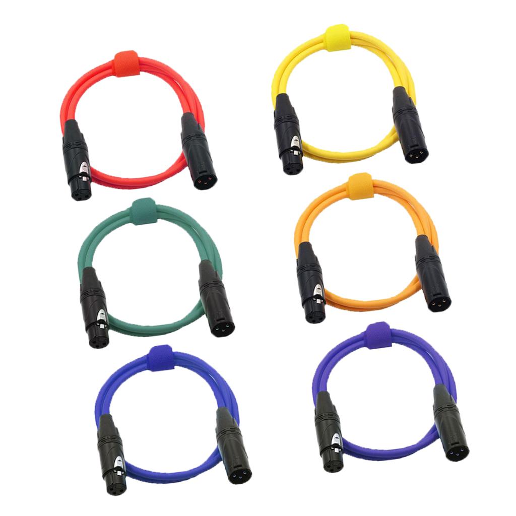 6 Pieces 2m XLR Male to Female Microphone Cable DMX512 Mic Audio Cord