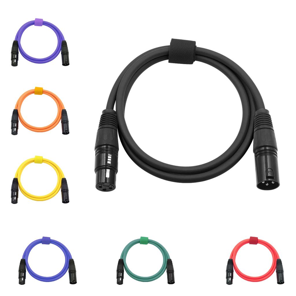 3 Pin XLR Microphone Male to Female Cable DMX512 Cable Black