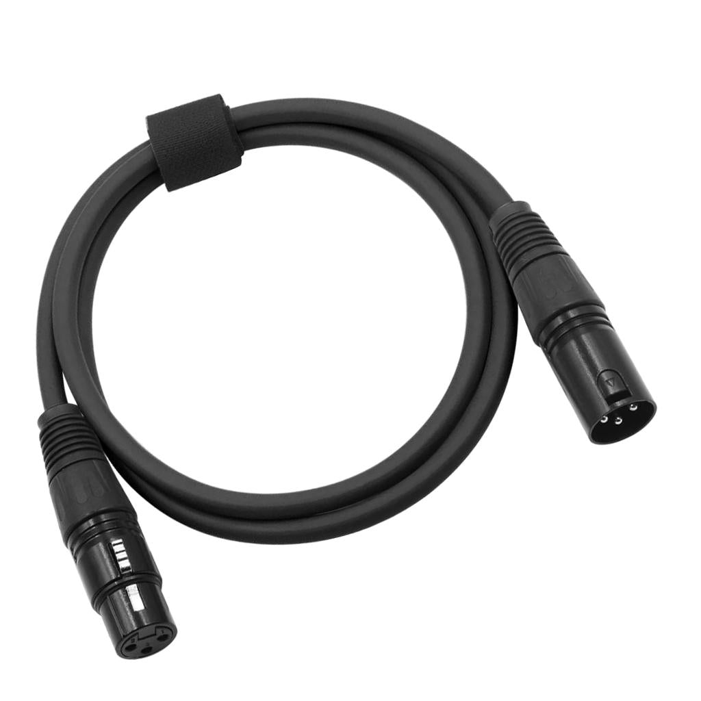 3 Pin XLR Microphone Male to Female Cable DMX512 Cable Black