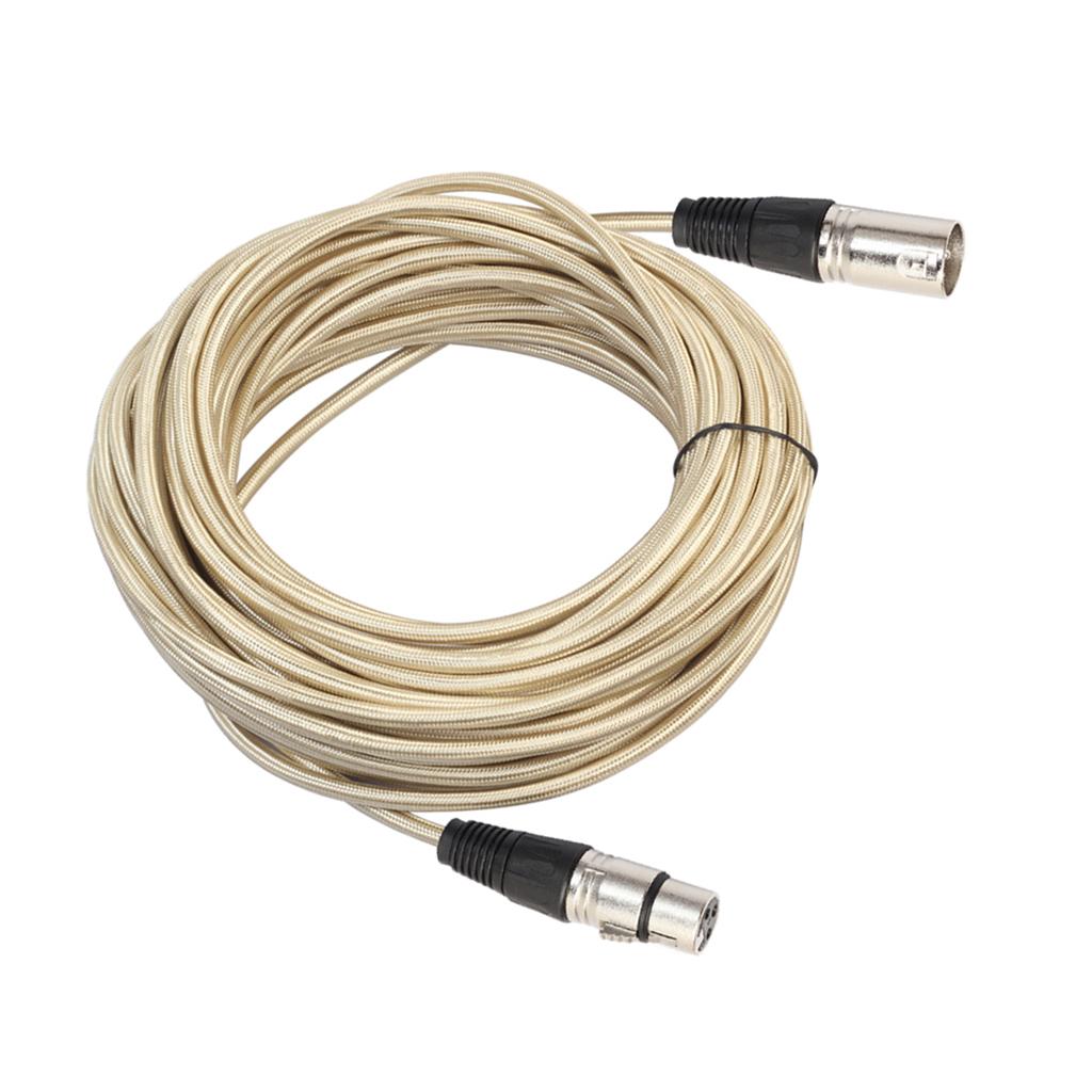 XLR Male to Female Microphone Cable  for Guitar Amplifier Luxury Gold 1000cm