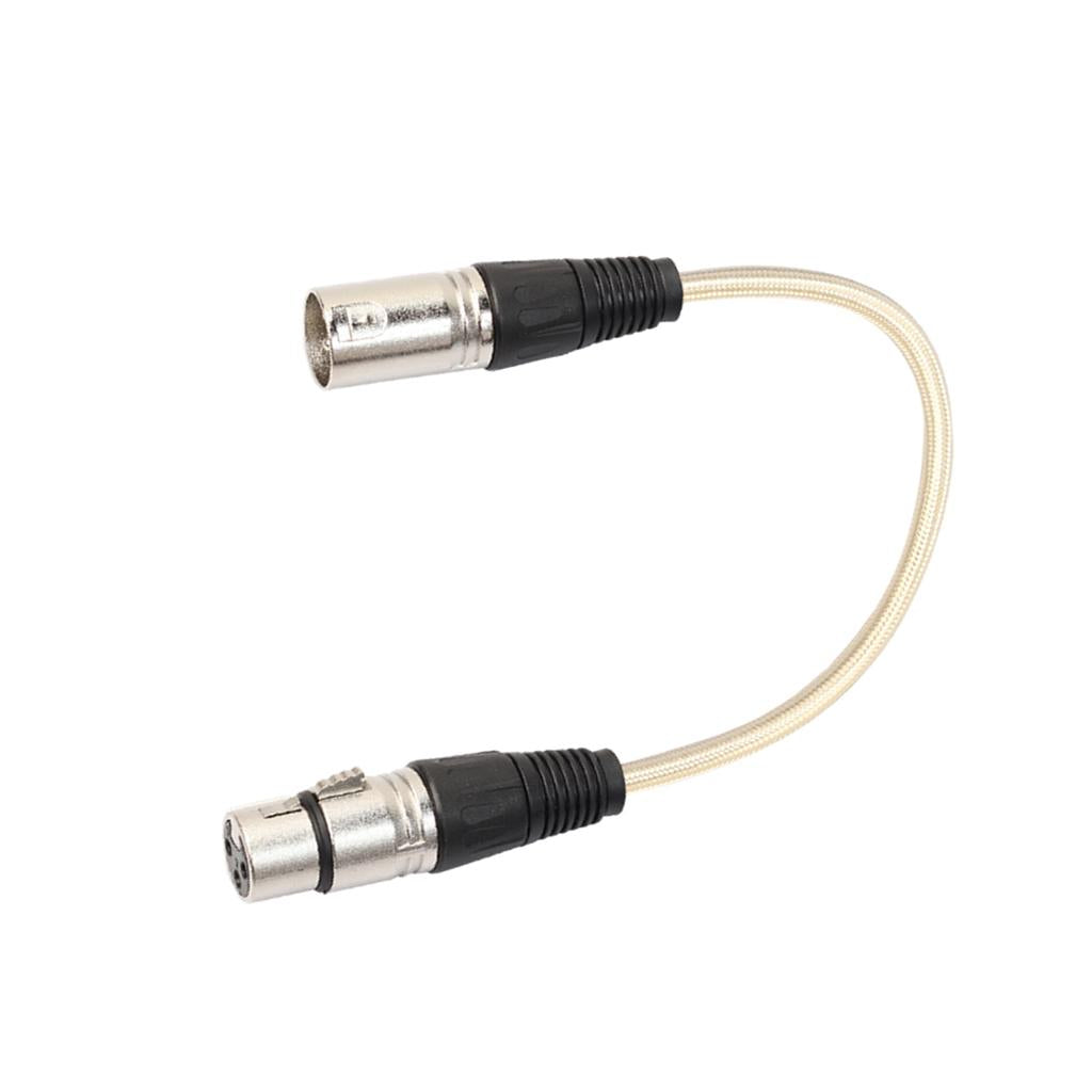 XLR Male to Female Microphone Cable  for Guitar Amplifier Luxury Gold 30cm