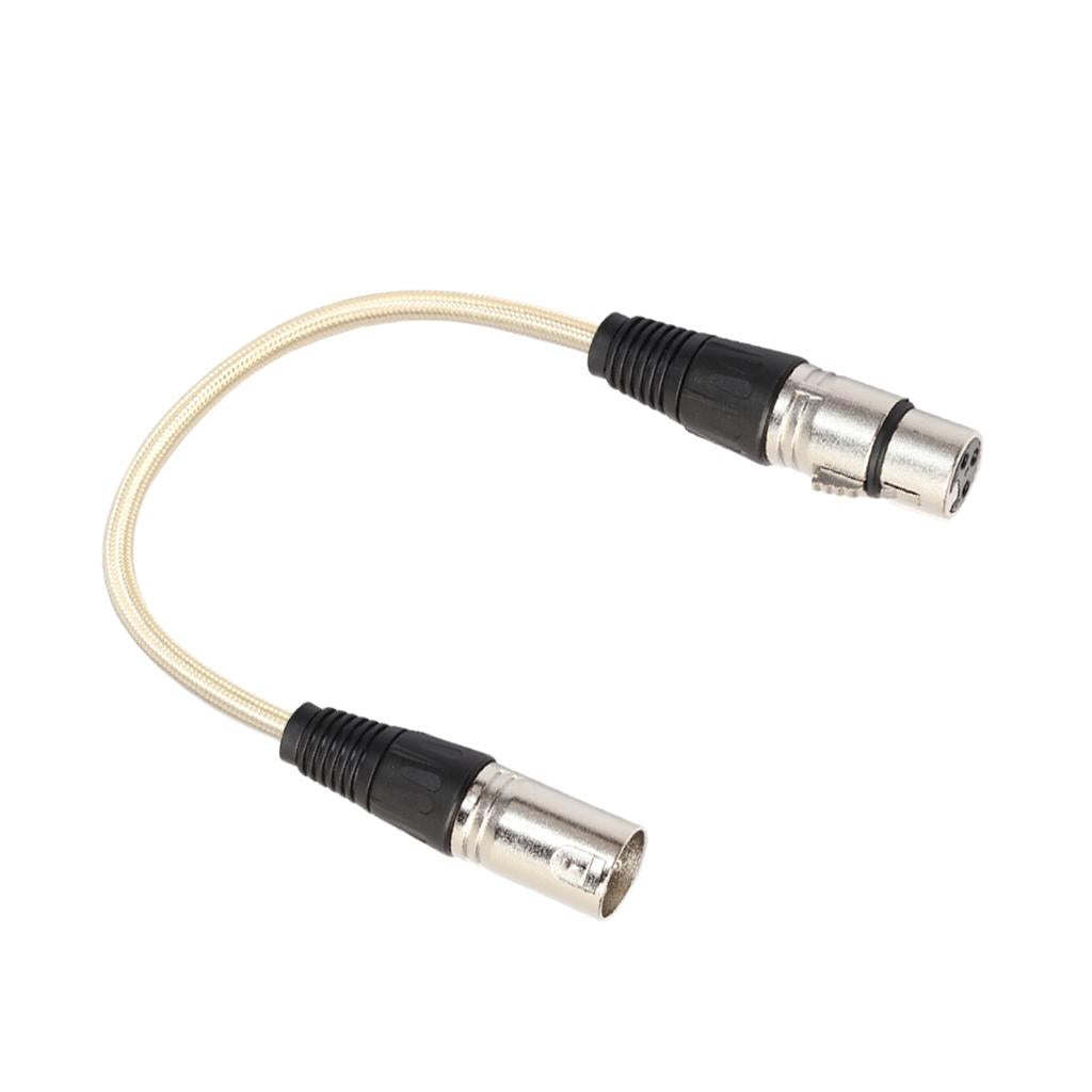 XLR Male to Female Microphone Cable  for Guitar Amplifier Luxury Gold 30cm