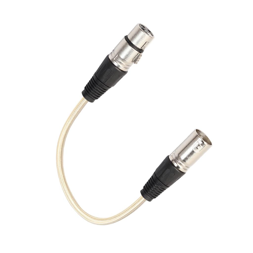 XLR Male to Female Microphone Cable  for Guitar Amplifier Luxury Gold 30cm