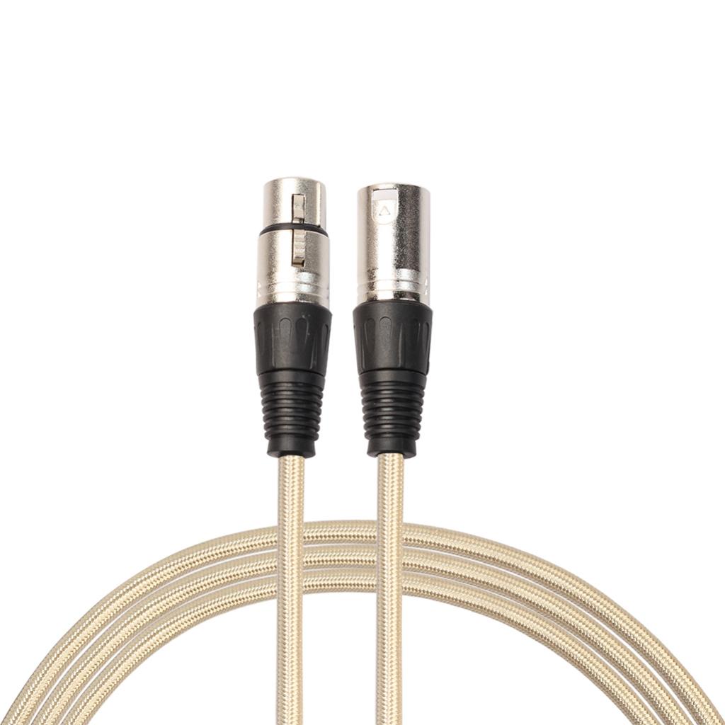 XLR Male to Female Microphone Cable  for Guitar Amplifier Luxury Gold 30cm