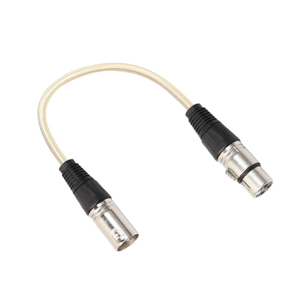 XLR Male to Female Microphone Cable  for Guitar Amplifier Luxury Gold 30cm