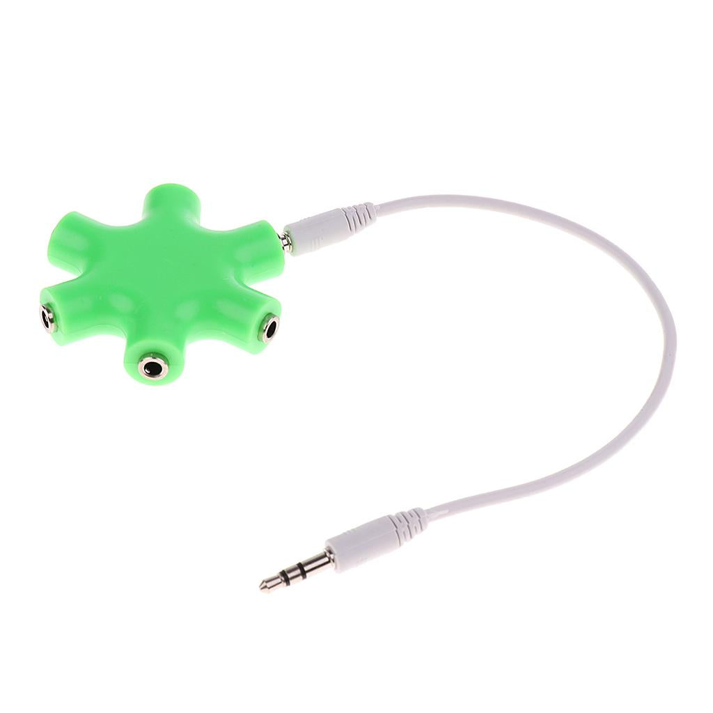 3.5mm Audio Convert Cable 1 Point 5 Music Headset Splitter Adapter Green