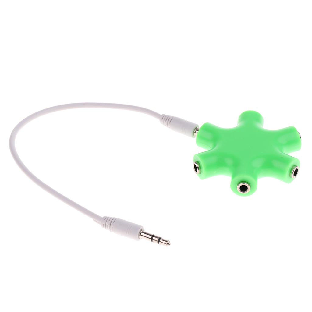 3.5mm Audio Convert Cable 1 Point 5 Music Headset Splitter Adapter Green