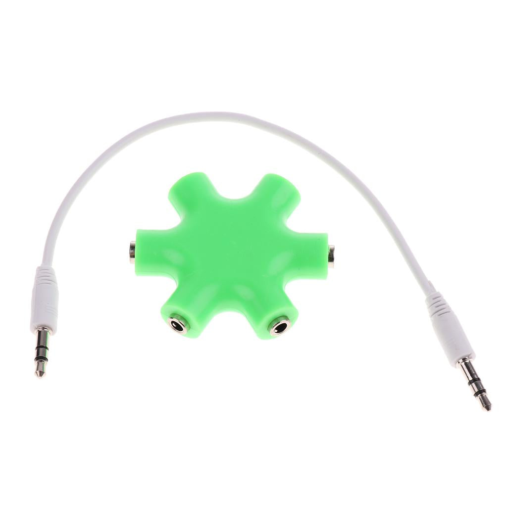 3.5mm Audio Convert Cable 1 Point 5 Music Headset Splitter Adapter Green