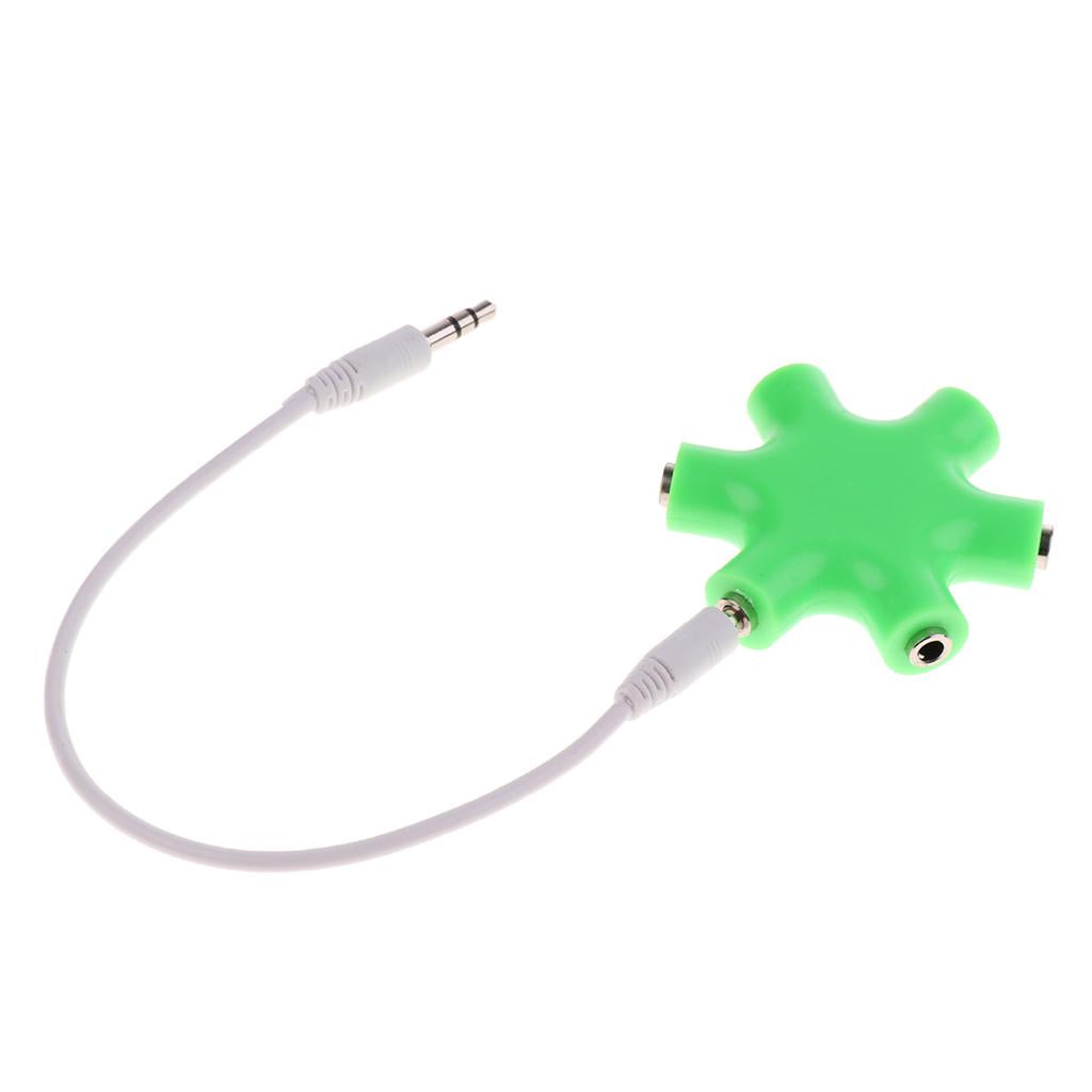 3.5mm Audio Convert Cable 1 Point 5 Music Headset Splitter Adapter Green