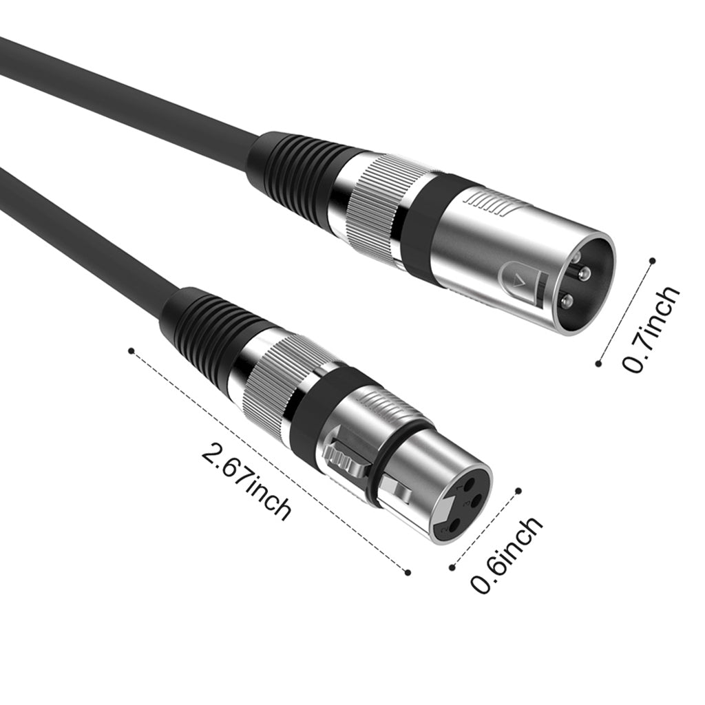 10 Pieces 3 Pin XLR Microphone Male to Female Cable DMX512 Cables Black