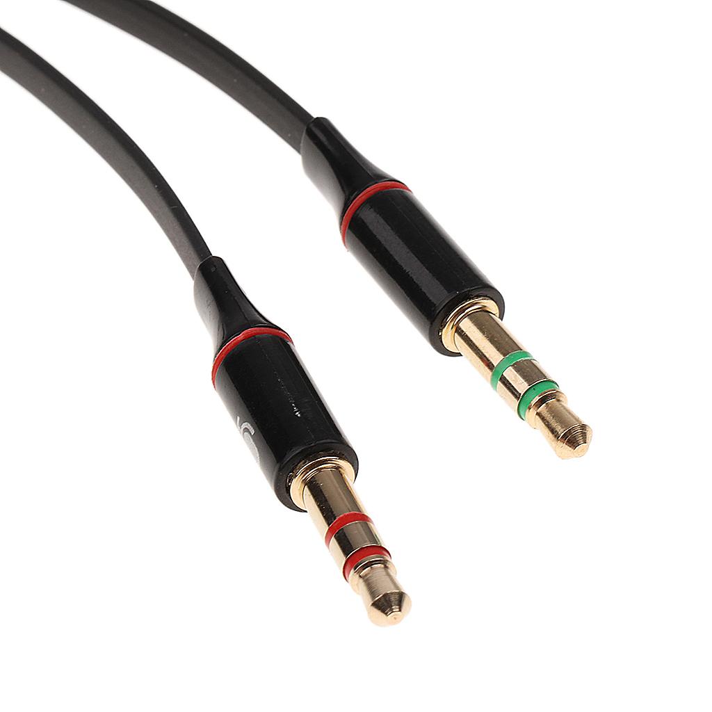 3.5mm Audio Cable Double Hole Computer Wire Headset Wire Musical Parts Black