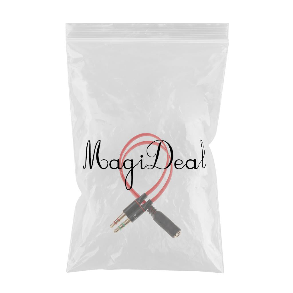 3.5mm Audio Cable Double Hole Computer Wire Headset Wire Musical Parts Red