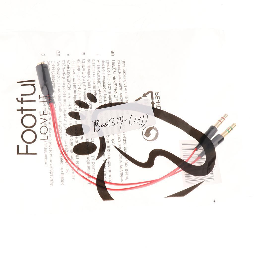 3.5mm Audio Cable Double Hole Computer Wire Headset Wire Musical Parts Red