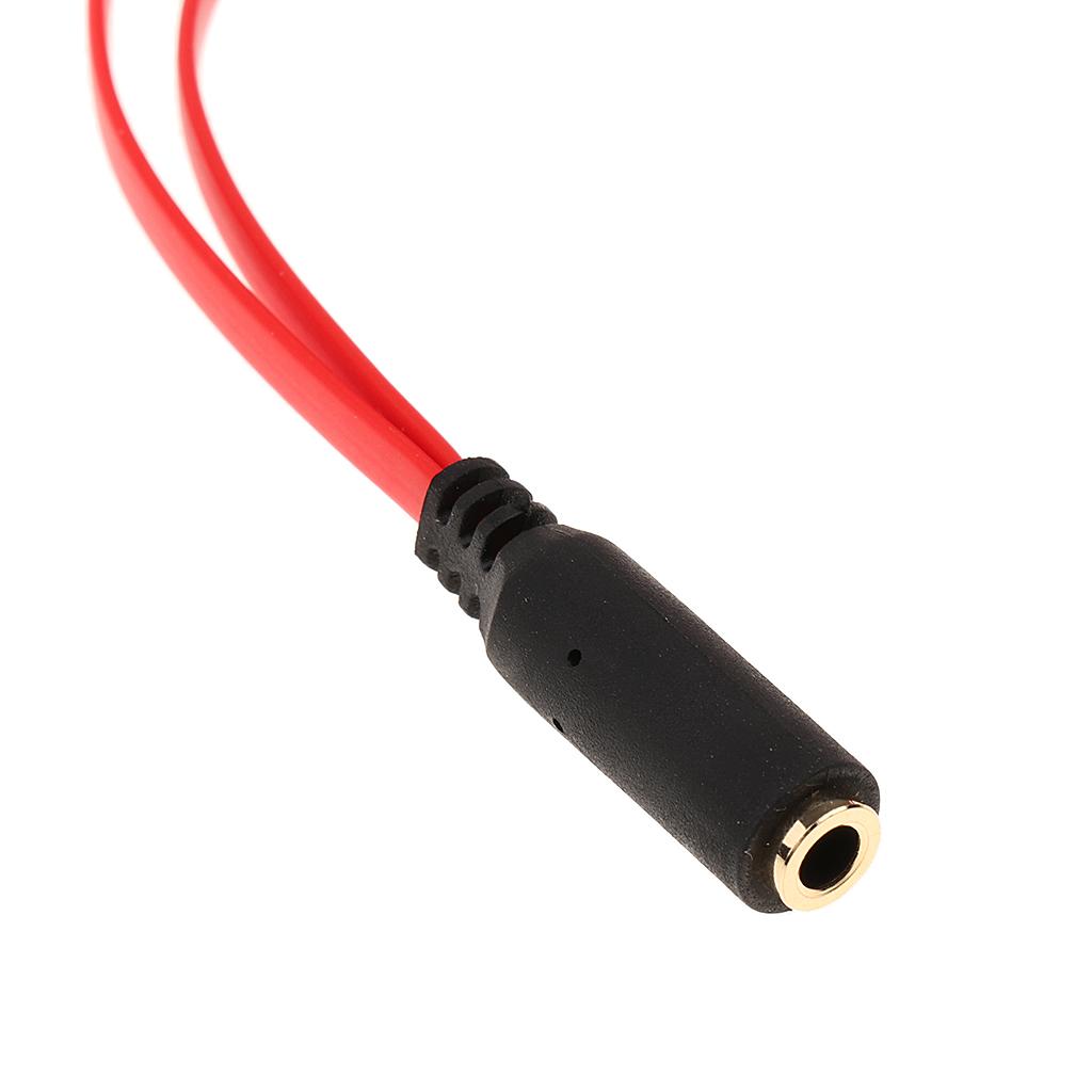 3.5mm Audio Cable Double Hole Computer Wire Headset Wire Musical Parts Red