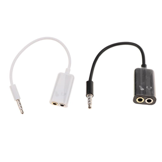 Mobile Phone Computer Switch Connection Mic Audio Cord Cable 3.5mm White