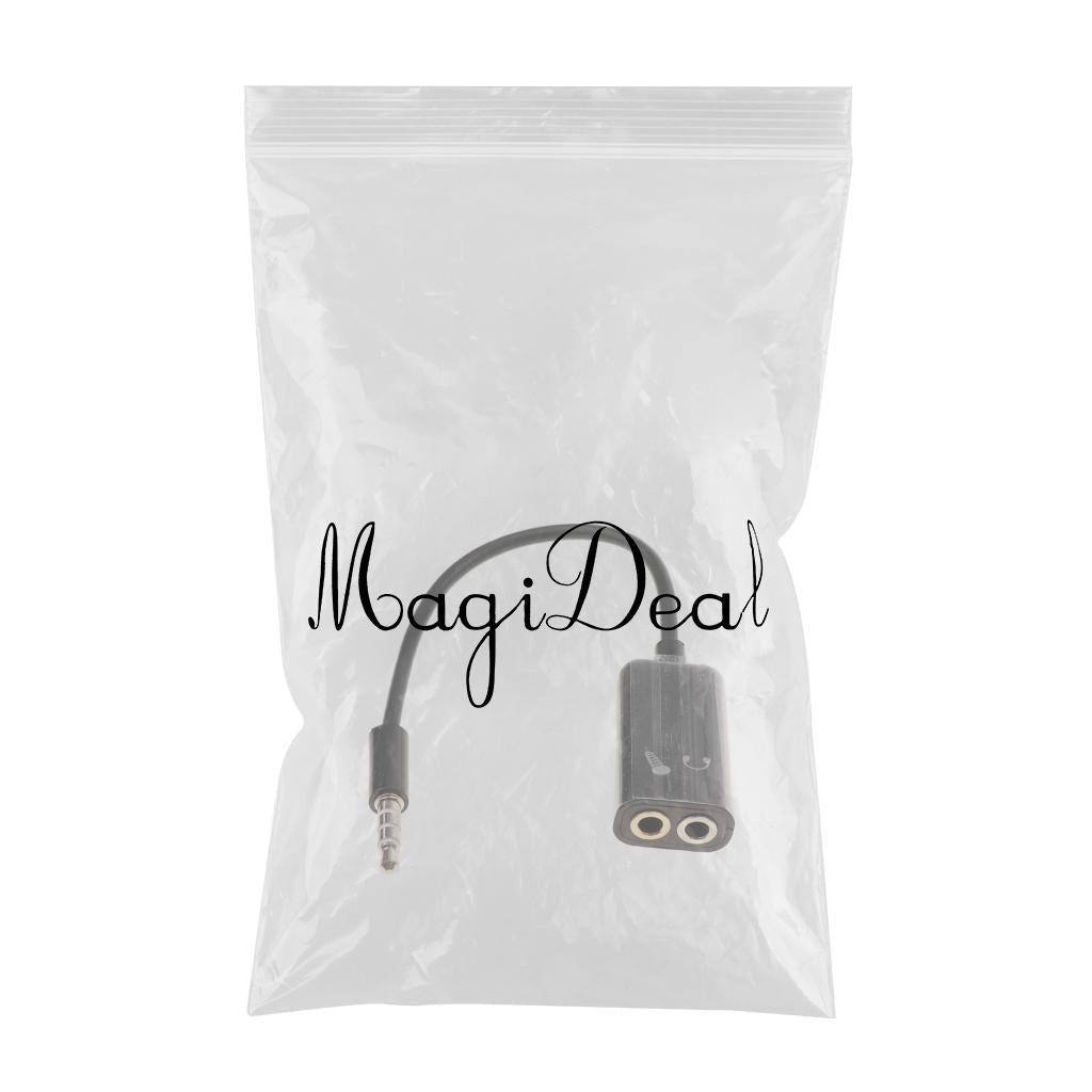 Mobile Phone Computer Switch Connection Mic Audio Cord Cable 3.5mm Black