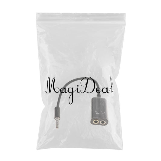 Mobile Phone Computer Switch Connection Mic Audio Cord Cable 3.5mm Black