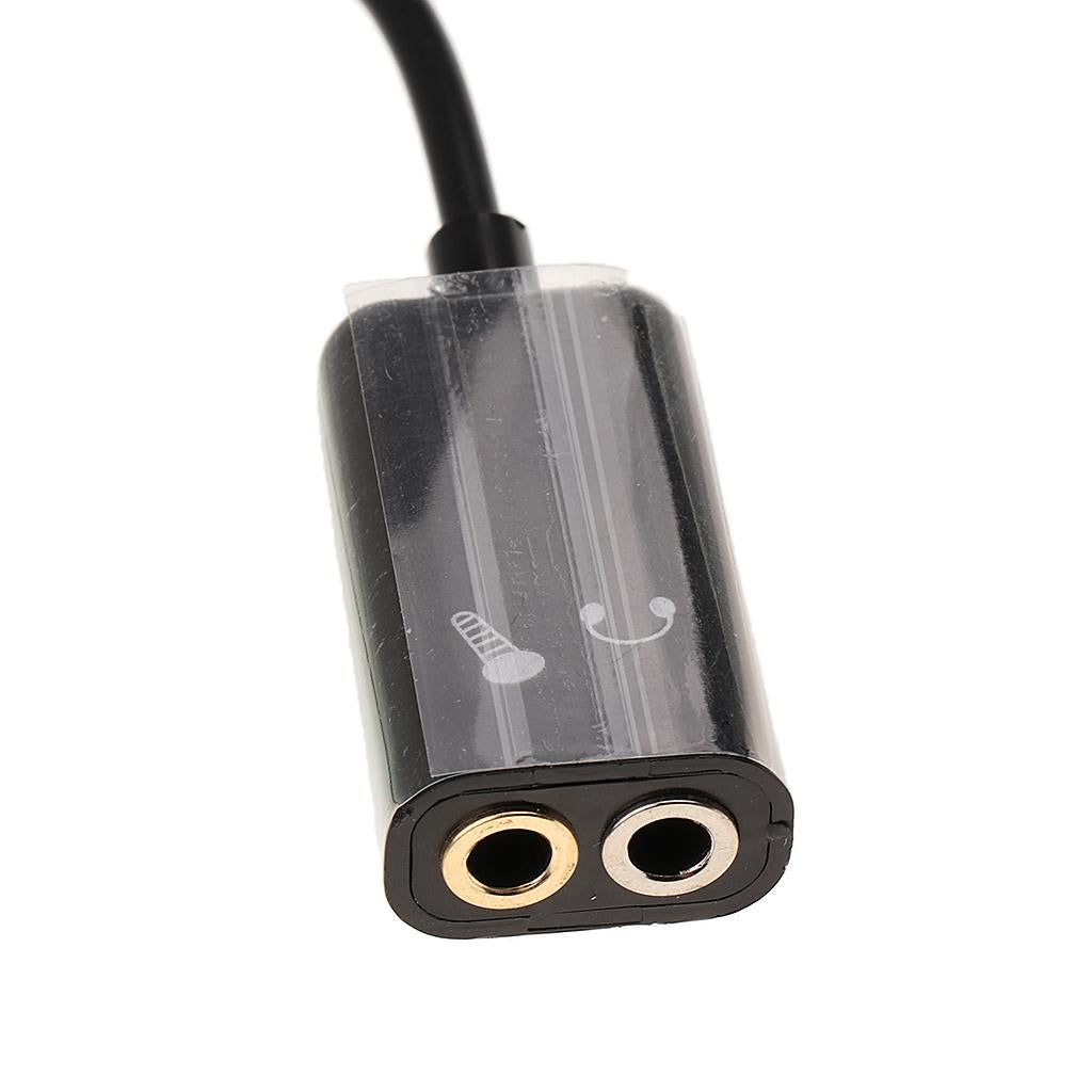 Mobile Phone Computer Switch Connection Mic Audio Cord Cable 3.5mm Black