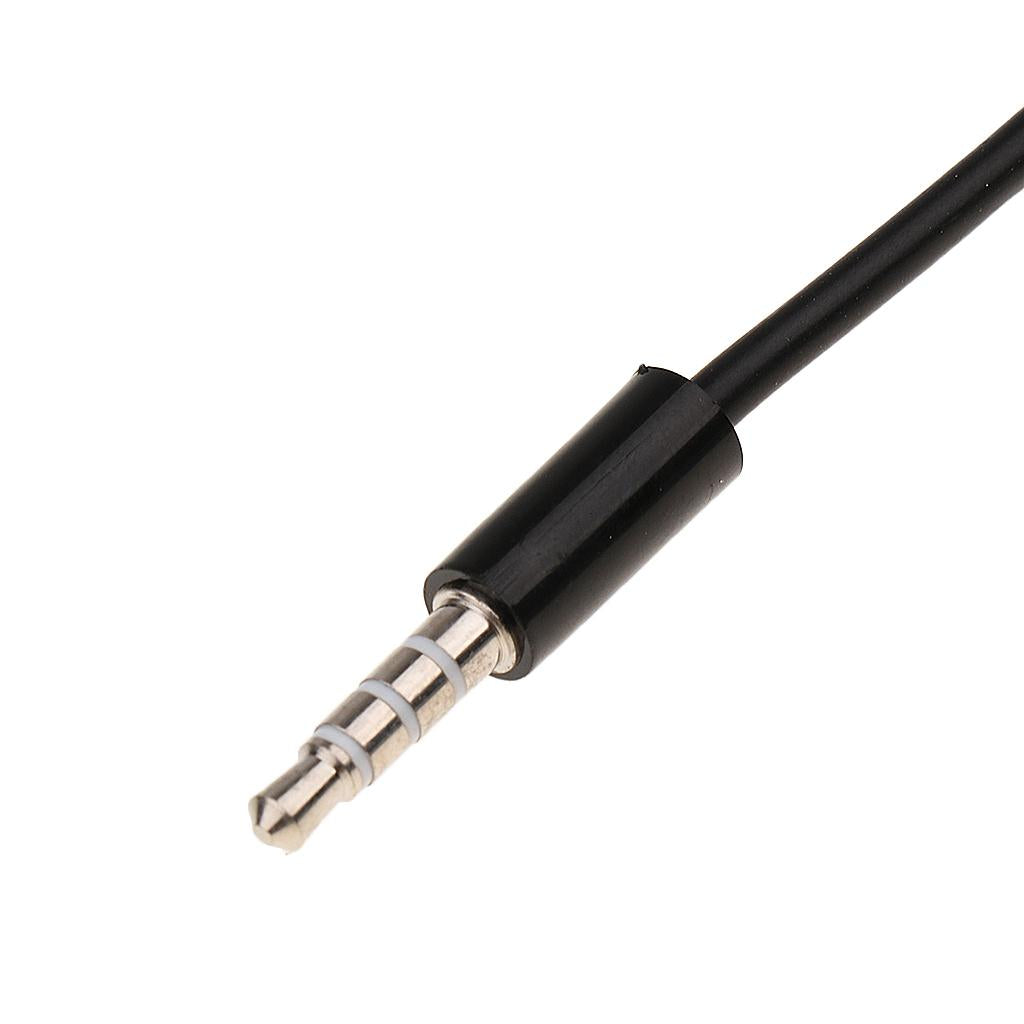 Mobile Phone Computer Switch Connection Mic Audio Cord Cable 3.5mm Black