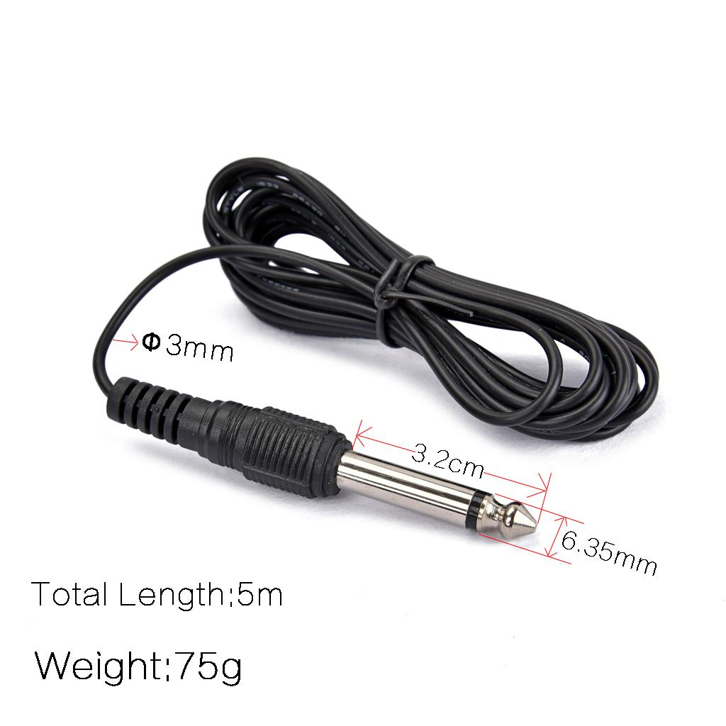 General Acoustic Guitar Bass Pickup Tuning Microphone Mic Wire Cable Black