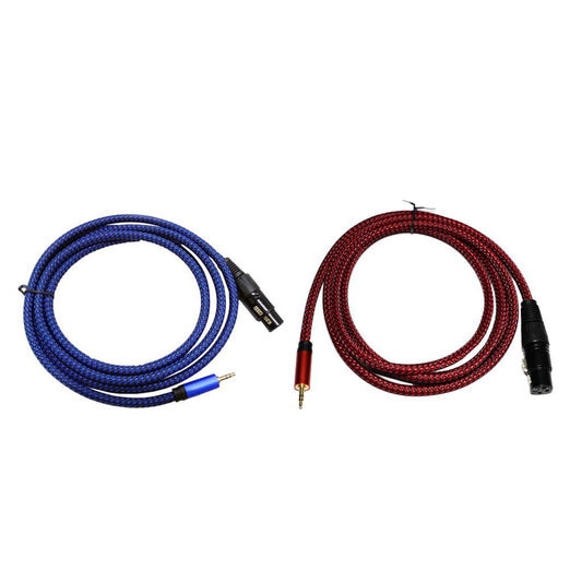 6.6ft/200CM Low Noise Microphone Cable 3.5mm Male to XLR Female Blue Black