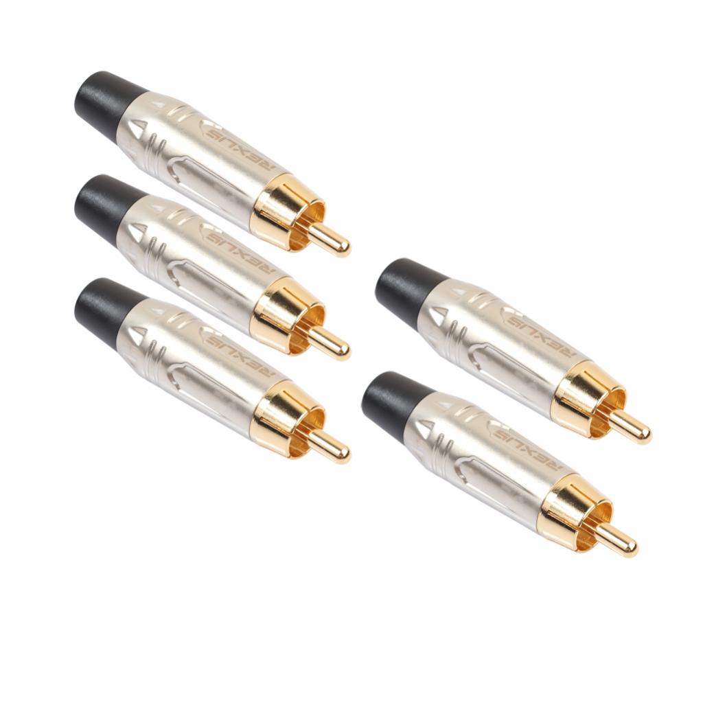 Gold Plated RCA Plug HIFI Audio Male Connector for Cable Parts Pearl Nickel