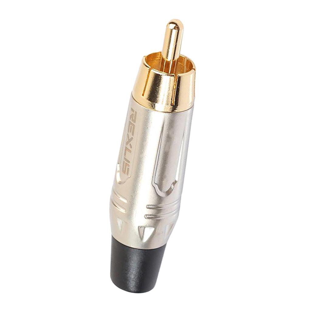 Gold Plated RCA Plug HIFI Audio Male Connector for Cable Parts Pearl Nickel