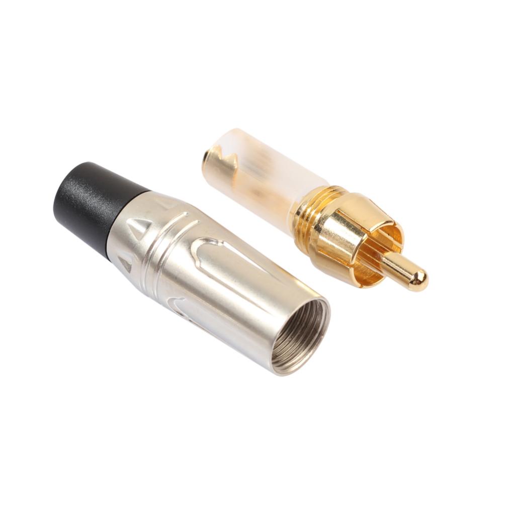 Gold Plated RCA Plug HIFI Audio Male Connector for Cable Parts Pearl Nickel