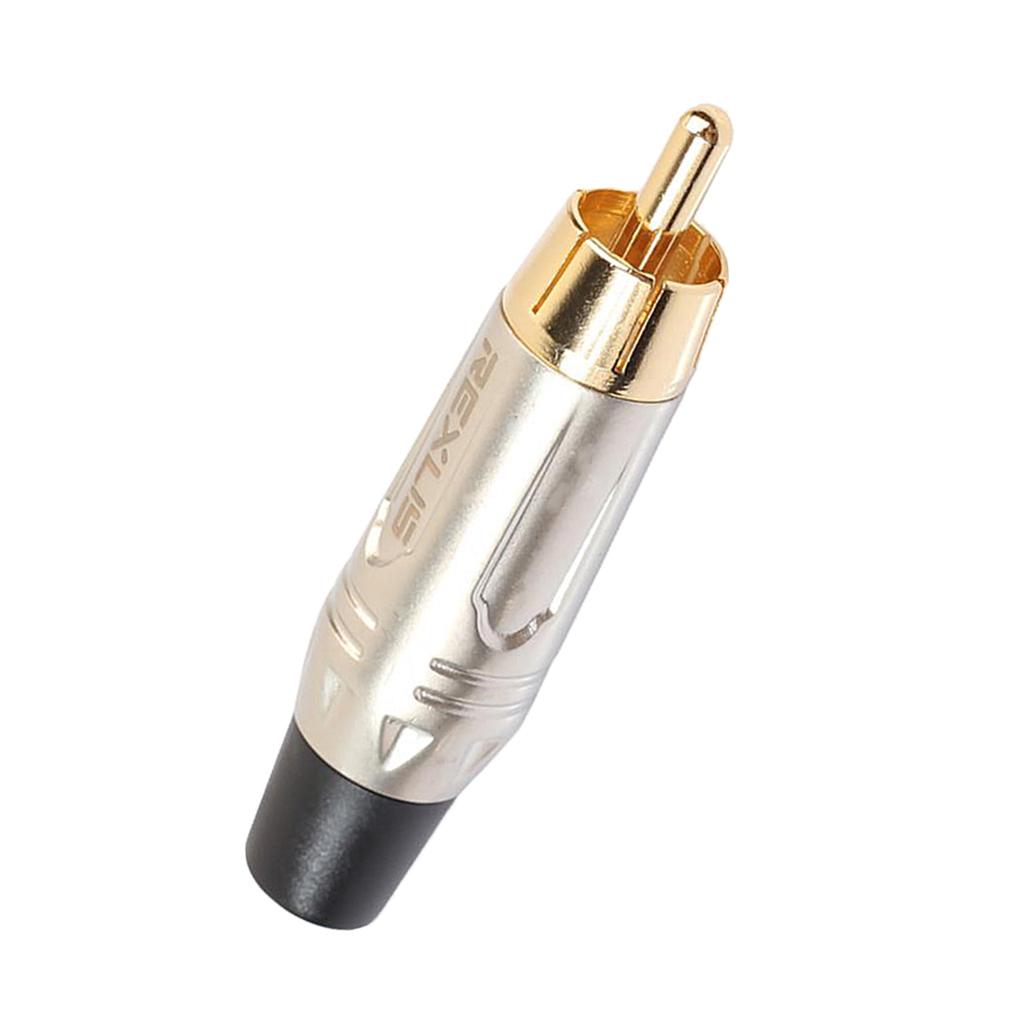Gold Plated RCA Plug HIFI Audio Male Connector for Cable Parts Pearl Nickel