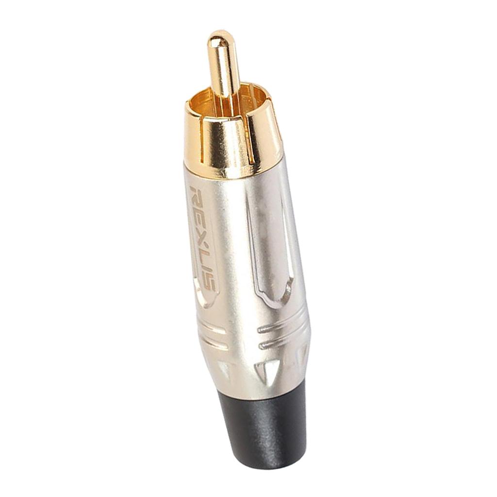Gold Plated RCA Plug HIFI Audio Male Connector for Cable Parts Pearl Nickel