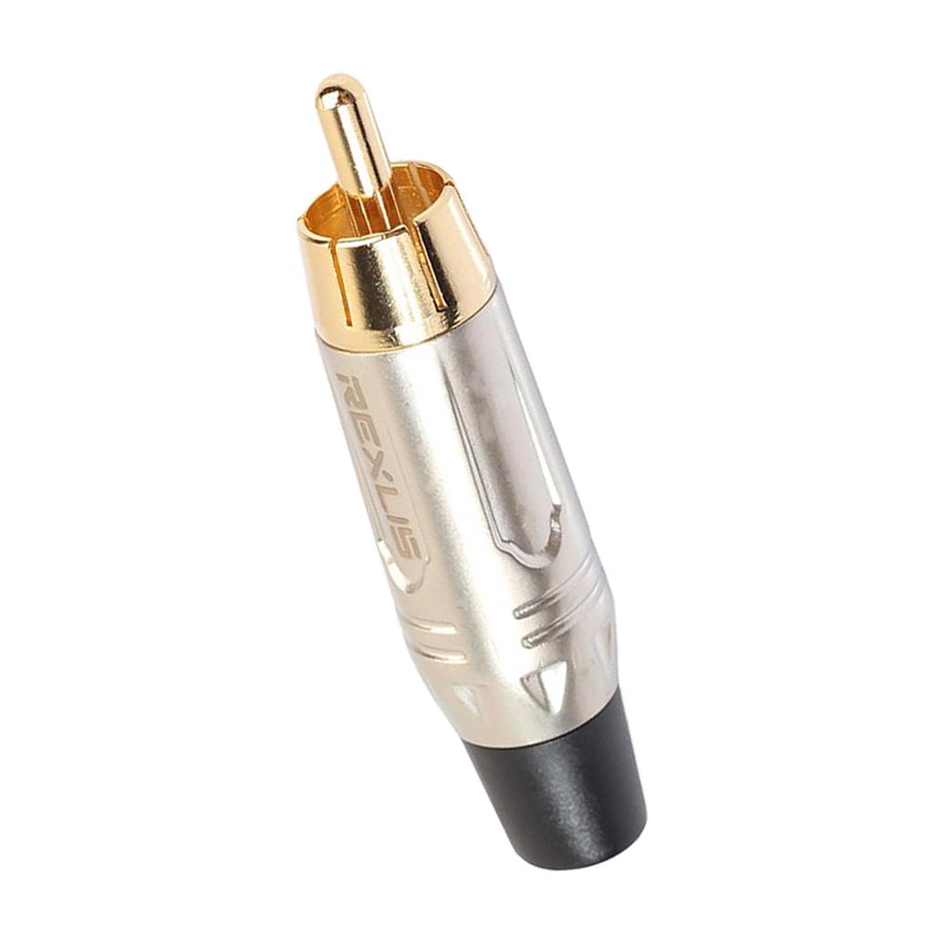 Gold Plated RCA Plug HIFI Audio Male Connector for Cable Parts Pearl Nickel
