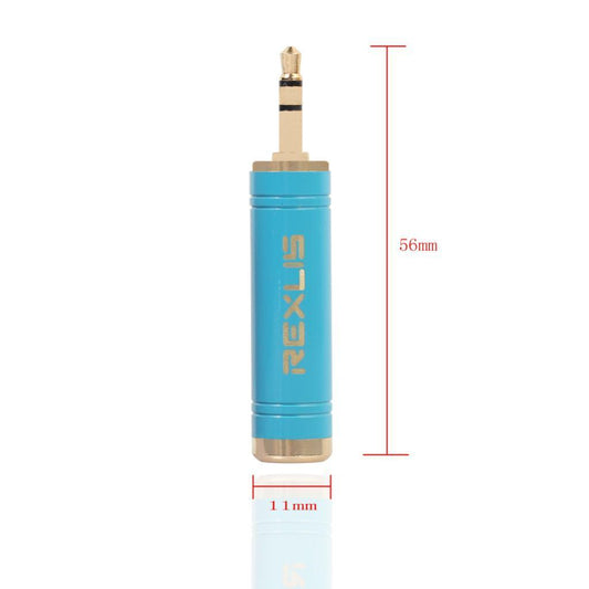 Stereo Audio Adapter 3.5mm Male Plug to 6.35mm Female for Mic Keyboard Blue