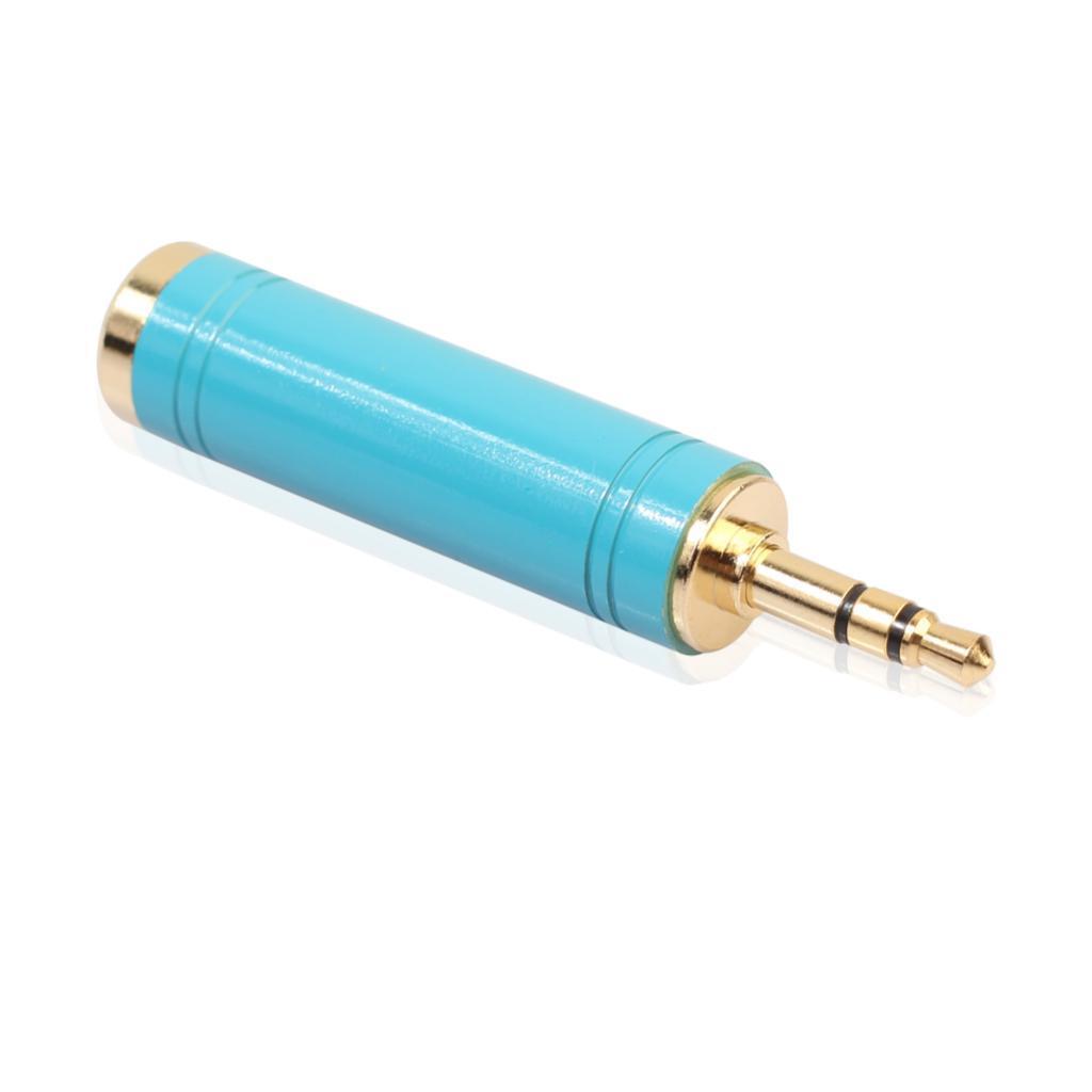 Stereo Audio Adapter 3.5mm Male Plug to 6.35mm Female for Mic Keyboard Blue